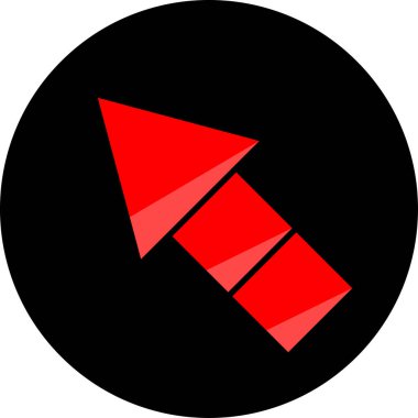 düz biçim vektör illüstrasyonunda kırmızı ok simgesi