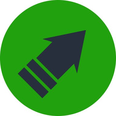 Düz stil vektör illüstrasyonunda yön ok simgesi