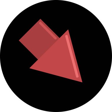 düz biçim vektör illüstrasyonunda kırmızı ok simgesi