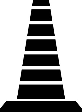Trafik konisi simgesi, düz biçim tasarımı 
