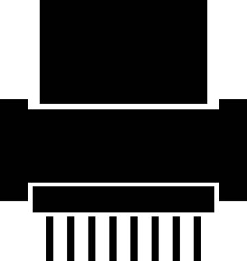 Kağıt öğütücü simgesi, ofis ekipmanları konsepti