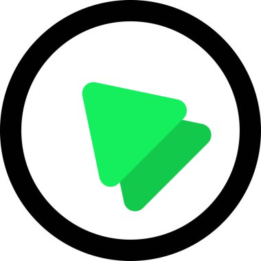 Beyaz arkaplanda yeşil ok yönü simgesi, vektör illüstrasyonu    