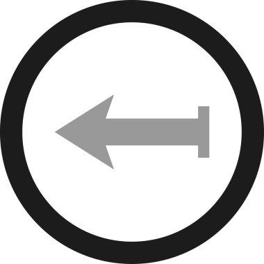 Beyaz arkaplanda ok yönü simgesi, vektör illüstrasyonu    