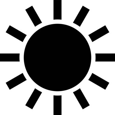Güneş simgesi, vektör illüstrasyonu basit tasarım