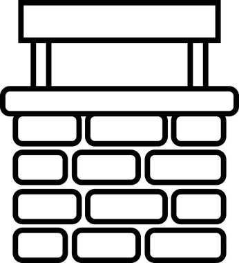 Baca çatı simgesi, vektör illüstrasyonu