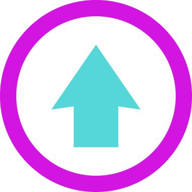 Beyaz arkaplanda mavi ok yönü simgesi, vektör illüstrasyonu 