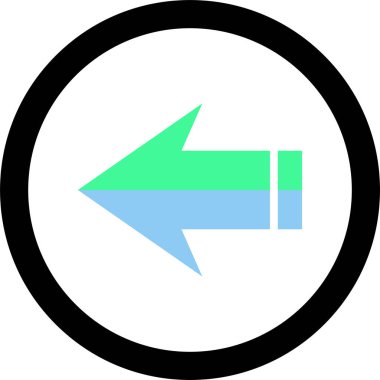 Beyaz arkaplanda ok yönü simgesi, vektör illüstrasyonu 