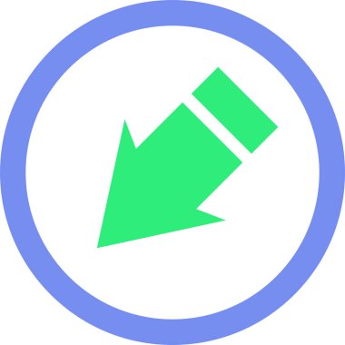 Beyaz arkaplanda yeşil ok yönü simgesi, vektör illüstrasyonu 