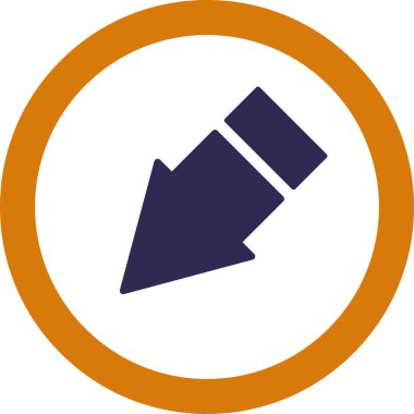 Beyaz arkaplanda mavi ok yönü simgesi, vektör illüstrasyonu 