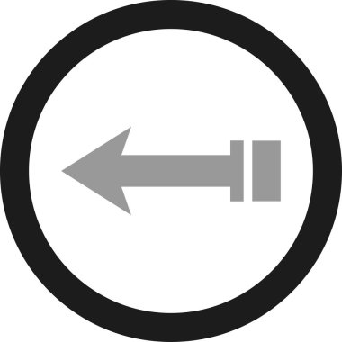 Beyaz arkaplanda gri ok yönü simgesi, vektör illüstrasyonu 