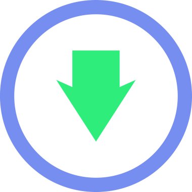 Beyaz arkaplanda yeşil ok yönü simgesi, vektör illüstrasyonu 