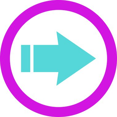 Beyaz arkaplanda mavi ok yönü simgesi, vektör illüstrasyonu 