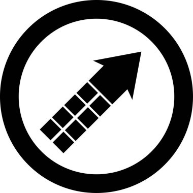 Beyaz arkaplanda siyah ok yönü simgesi, vektör illüstrasyonu 