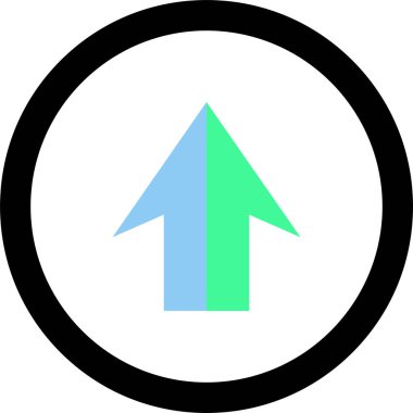 Beyaz arkaplanda ok yönü simgesi, vektör illüstrasyonu 