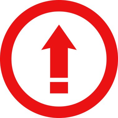 düz biçim vektör illüstrasyonunda kırmızı ok simgesi