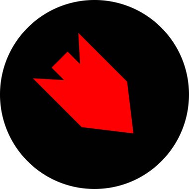 düz biçim vektör illüstrasyonunda kırmızı ok simgesi