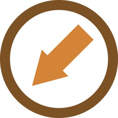 Beyaz arkaplanda ok yönü simgesi, vektör illüstrasyonu 