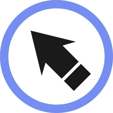 Beyaz arkaplanda siyah ok yönü simgesi, vektör illüstrasyonu 