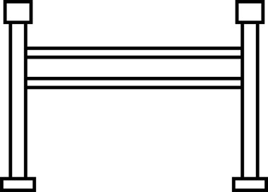 beyaz arkaplanda izole edilmiş binicilik çiti simgesi