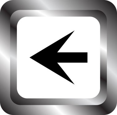 Beyaz arkaplanda siyah ok yönü simgesi, vektör illüstrasyonu 