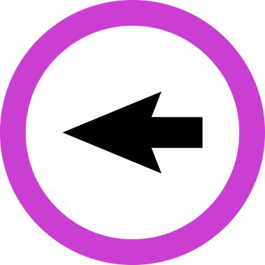 Beyaz arkaplanda siyah ok yönü simgesi, vektör illüstrasyonu 