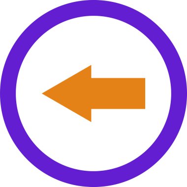 Beyaz arkaplanda ok yönü simgesi, vektör illüstrasyonu 