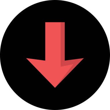 düz biçim vektör illüstrasyonunda kırmızı ok simgesi