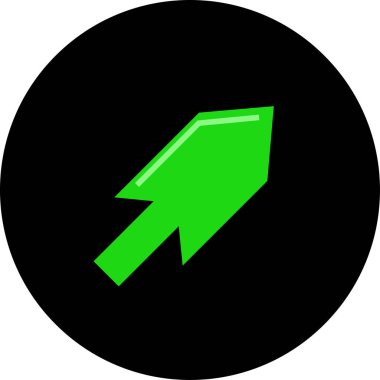 Arkaplanda yeşil ok simgesi izole edildi