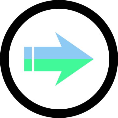 Beyaz arkaplanda ok yönü simgesi, vektör illüstrasyonu    