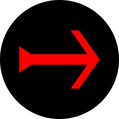 düz biçim vektör illüstrasyonunda kırmızı ok simgesi