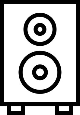 Ses hoparlörü simgesi. Subwoofer simgesi beyazda izole edildi 