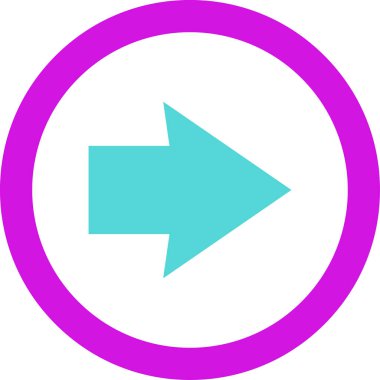 Beyaz arkaplanda mavi ok yönü simgesi, vektör illüstrasyonu 