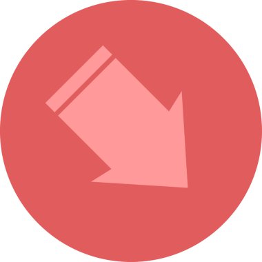 düz biçim vektör illüstrasyonunda kırmızı ok simgesi