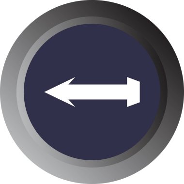 Sol ok işareti simgesi. Ok sembolü. yuvarlak düğme.  