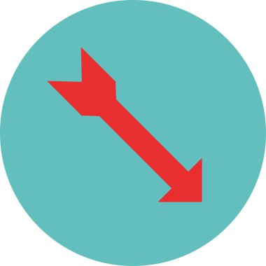 düz biçim vektör illüstrasyonunda kırmızı ok simgesi