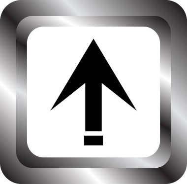 Beyaz arkaplanda siyah ok yönü simgesi, vektör illüstrasyonu 