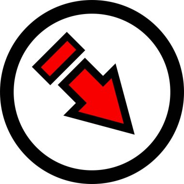 Beyaz arkaplanda ok yönü simgesi, vektör illüstrasyonu 