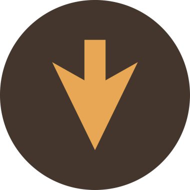 Ok aşağı. Basit vektör illüstrasyonu