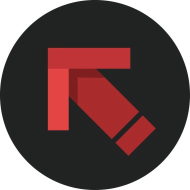 düz biçim vektör illüstrasyonunda kırmızı ok simgesi