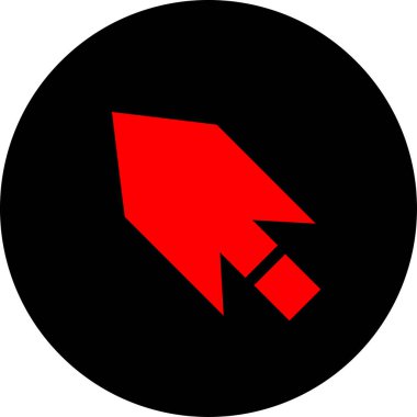 düz biçim vektör illüstrasyonunda kırmızı ok simgesi