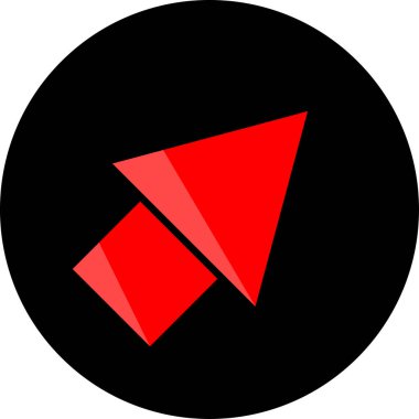 düz biçim vektör illüstrasyonunda kırmızı ok simgesi