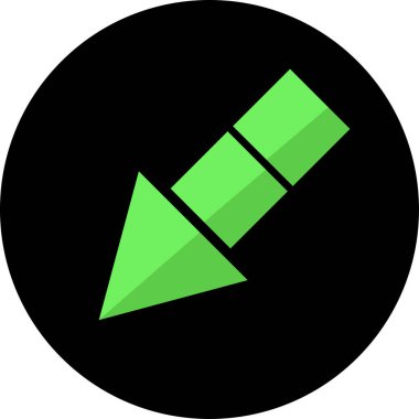 Yeşil ok simgesinin gösterimi.