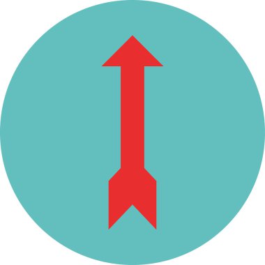 düz biçim vektör illüstrasyonunda kırmızı ok simgesi