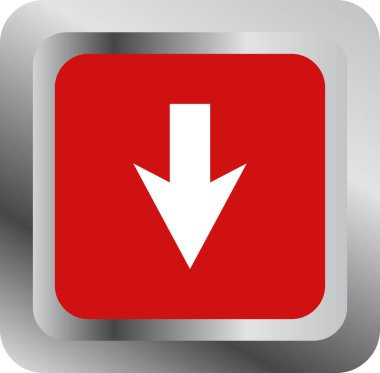 ok aşağı simgesi, vektör illüstrasyonu