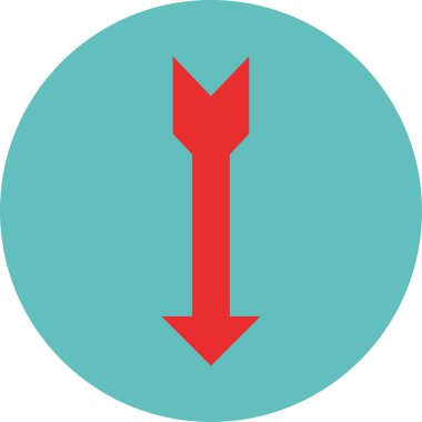 düz biçim vektör illüstrasyonunda kırmızı ok simgesi