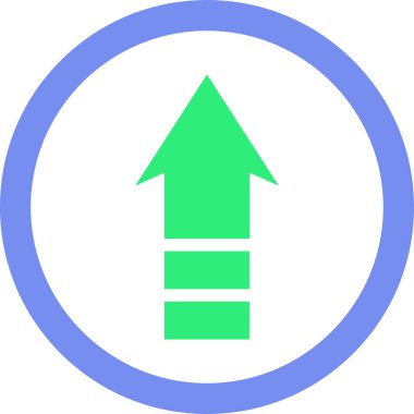 Beyaz arkaplanda yeşil ok yönü simgesi, vektör illüstrasyonu    