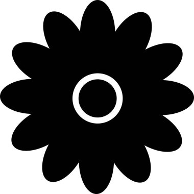 beyaz arkaplanda izole edilmiş düz biçimdeki çiçek simgesi. 