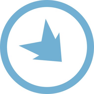 Beyaz arkaplanda mavi ok yönü simgesi, vektör illüstrasyonu 