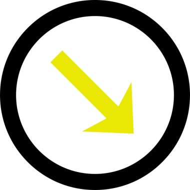 Beyaz arkaplanda ok yönü simgesi, vektör illüstrasyonu    