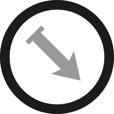 Beyaz arkaplanda ok yönü simgesi, vektör illüstrasyonu    